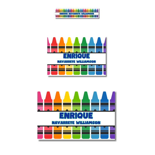 Crayolas Etiquetas Escolares Personalizadas Libretas, Libros y Lápices