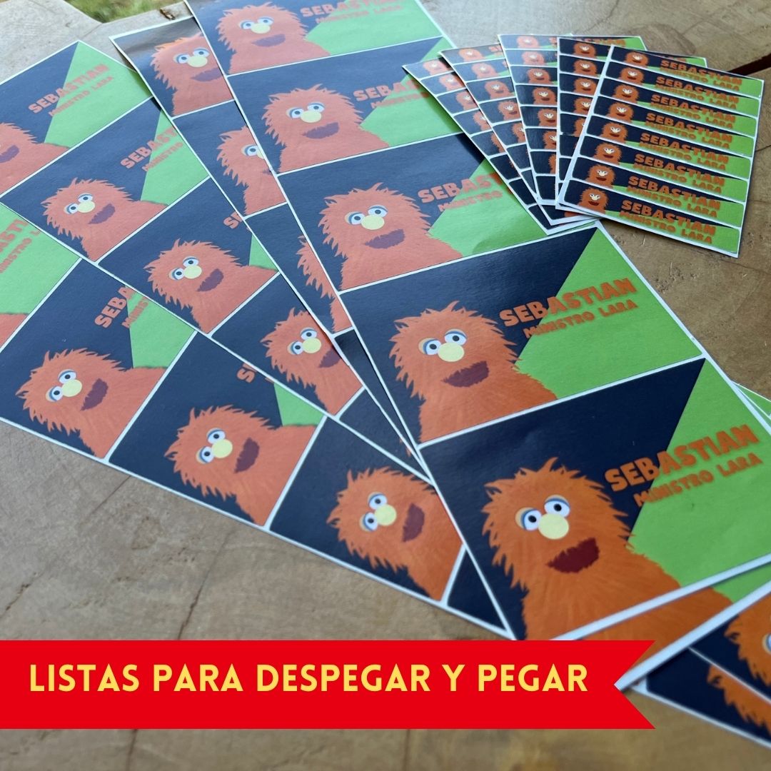 Rilakkuma Fondo Rosa Pastel Etiquetas Escolares Personalizadas Libretas, Libros y Lápices