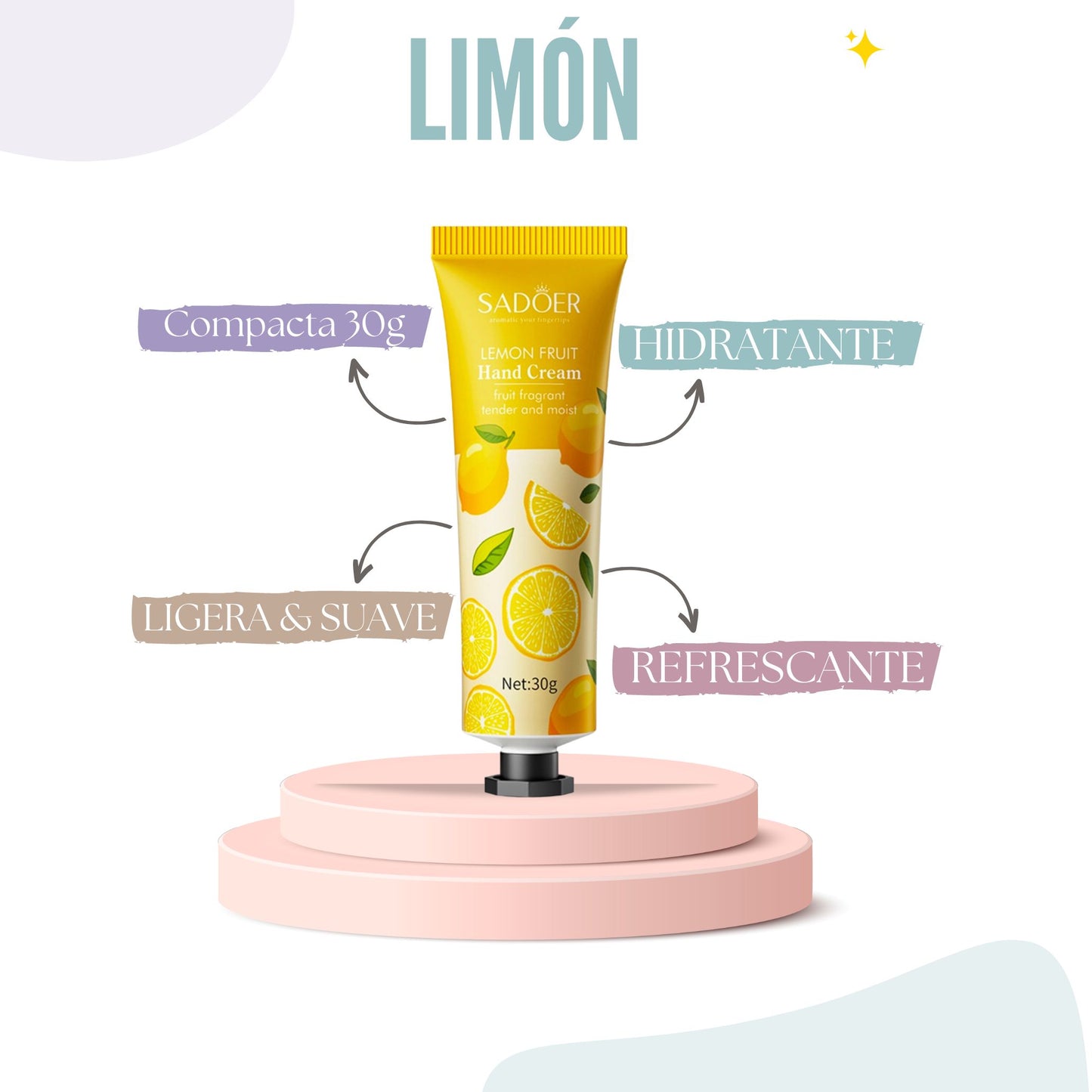 Crema de Manos de Bolsillo Aroma Limón: Hidratación Rápida y Portátil