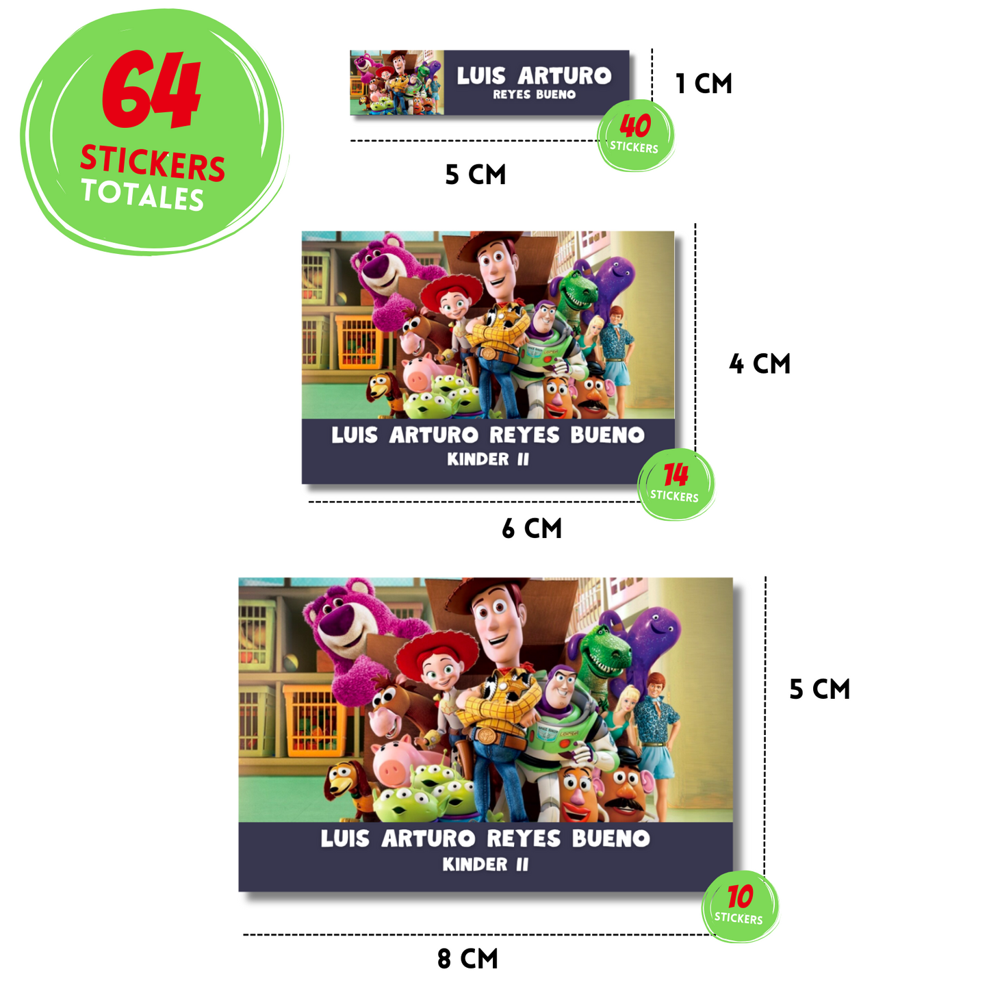 Toy Story 3 Etiquetas Escolares Personalizadas Libretas, Libros y Lápices